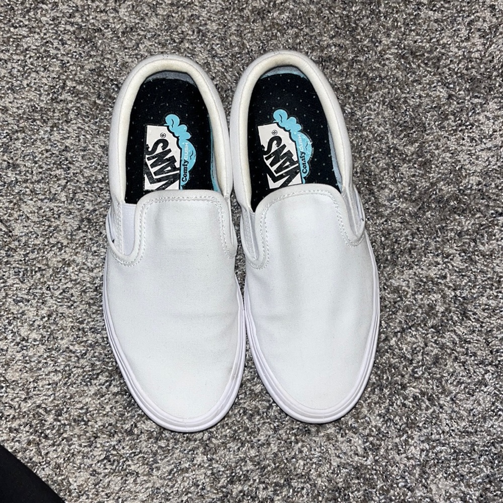 White slip on vans
